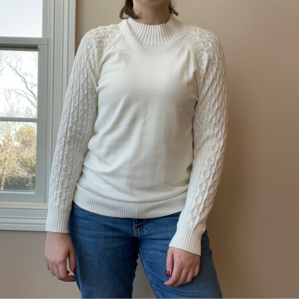 NWT White Mock Neck Sweater